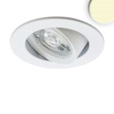 LED Recessed luminaire Slim68 MiniAMP white, round, 8W, 24V DC, warm white, dimmable