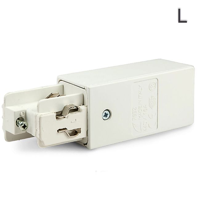 Alimentation latérale Classic triphasée conducteur N droite, conducteur de protection gauche, blanc