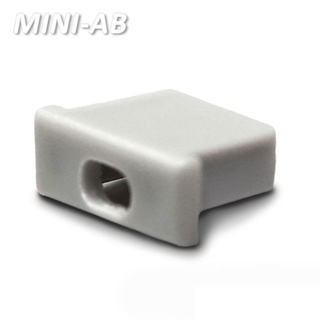 Endkappe für Profil MINI-AB10 silber, mit Kabeldurchführung