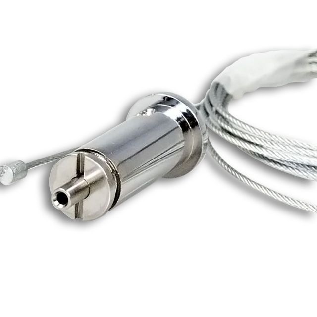 Cable suspension (1pc) with ceiling screw connection and slide clamp incl.steel cable 1,5m with nipple