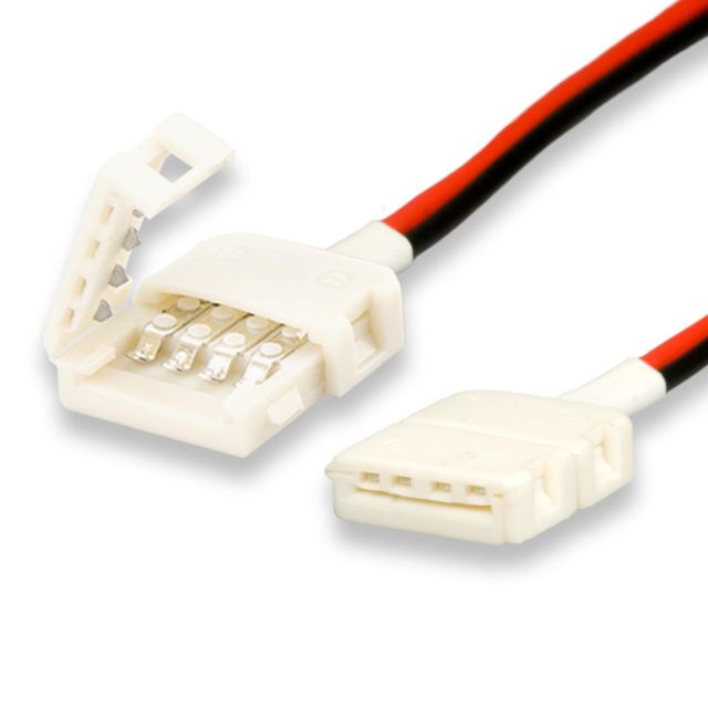 Connecteur à clip avec câble (max. 5A) C1-212 pour ruban LED IP20, 2 pôles, largeur 12mm, pitch>12mm