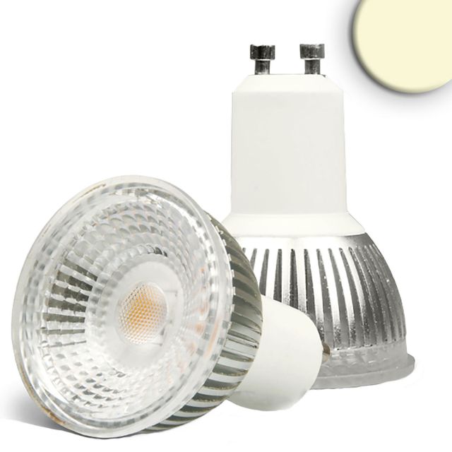 Faretto LED GU10 6W GLAS-COB, 70°, bianco caldo, dimmerabile