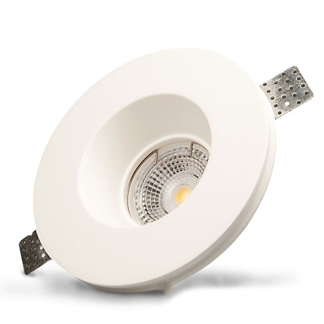 Plaster-spotlight recessed GU5.3, round, recessed, white