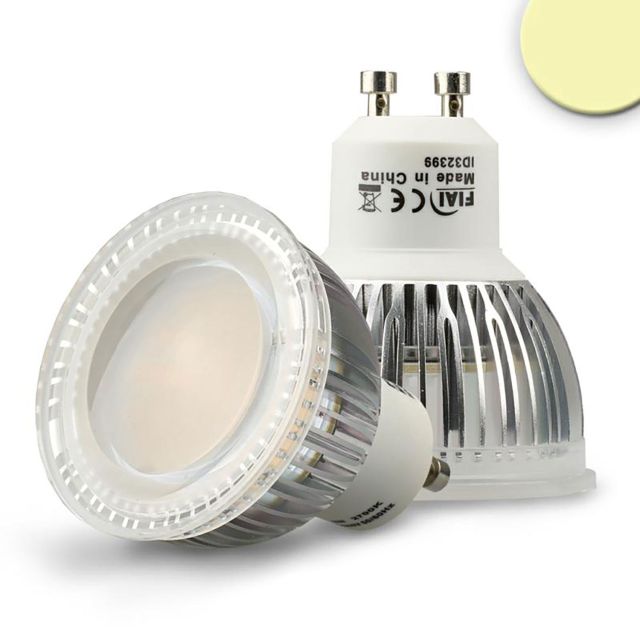 Faretto LED GU10 6W vetro diffuso, 120°, bianco caldo