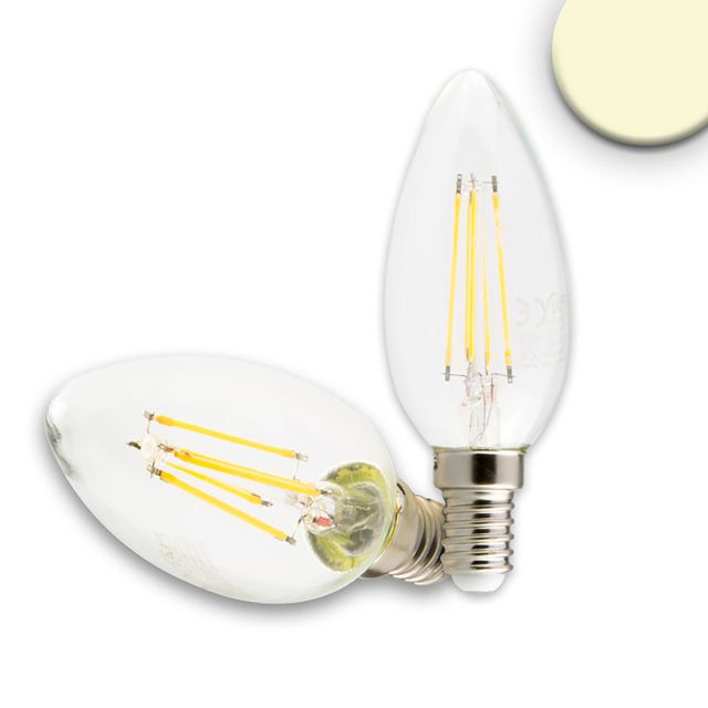E14 LED candela, 4W, chiara, bianca calda, dimmerabile