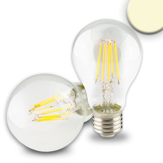 Ampoule LED E27, 8W, transparent, blanc chaud, dimmable