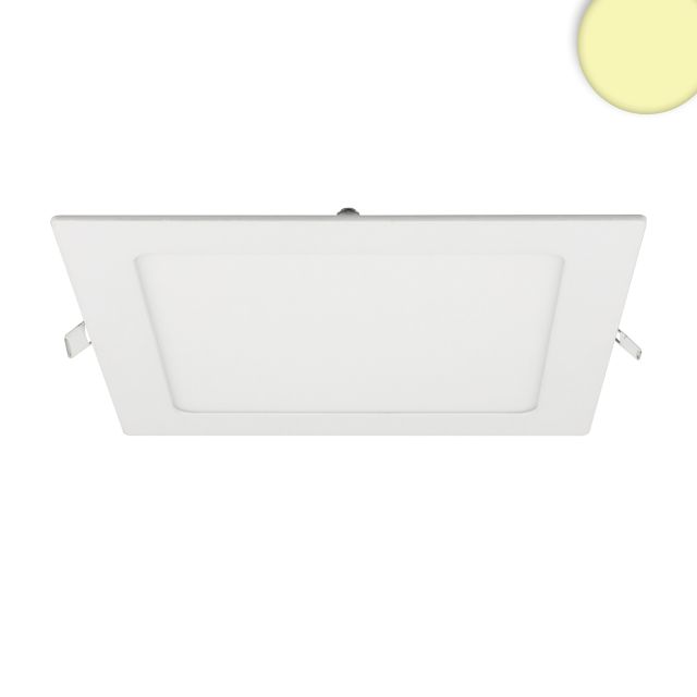 Downlight LED, 15W, carré, ultraplat, blanc, blanc chaud, dimmable