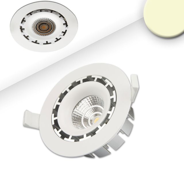 LED Einbaustrahler COB, weiß, 15W, 45°, rund, warmweiß, dimmbar