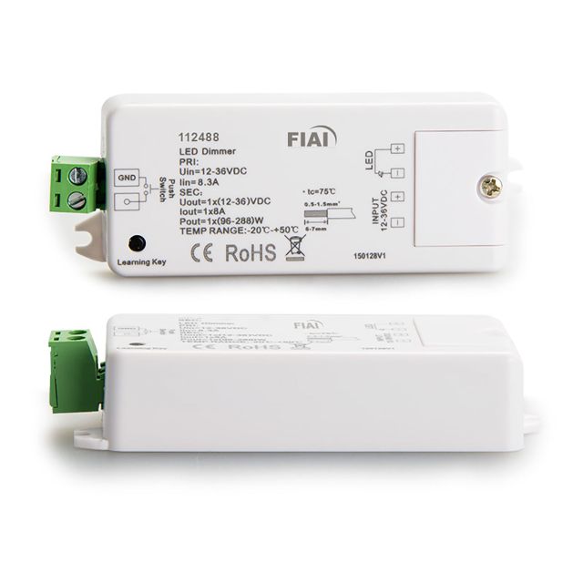 Sys-One RF/Push PWM dimmer, 1 canale, 12-36V 8A, 48V 4A