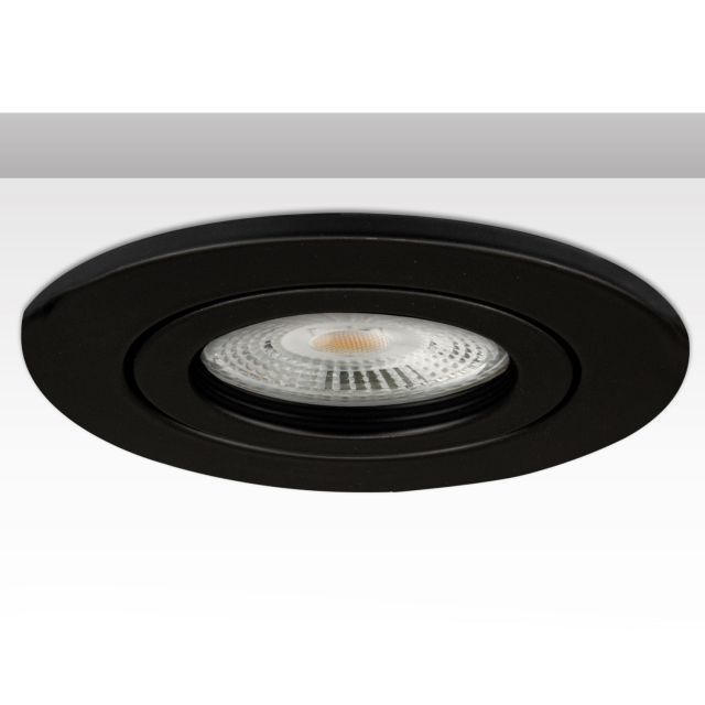 Cornice da incasso rotondo, foro di 72mm, alluminio nero, per spot GU10/MR16