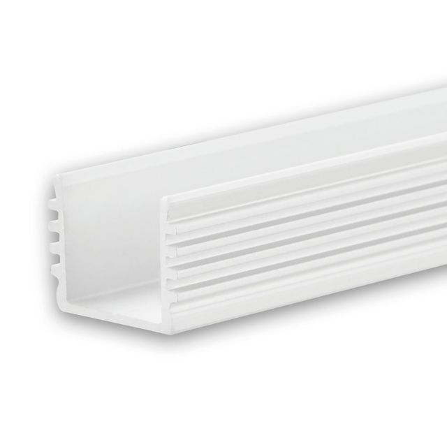 Profilo LED montato a superficie SURF12 BORDERLESS allum. vernic. a polvere bianco RAL 9010, 200cm