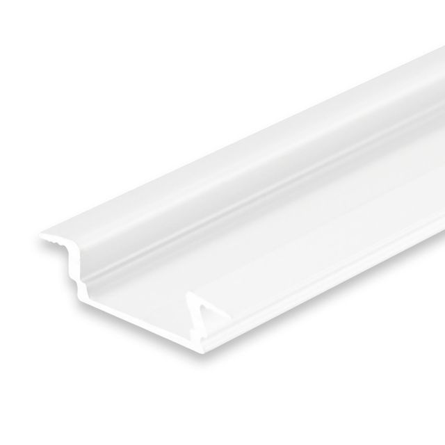 LED Einbauprofil DIVE12 FLAT Aluminium pulverbeschichtet weiß RAL 9010, 200cm