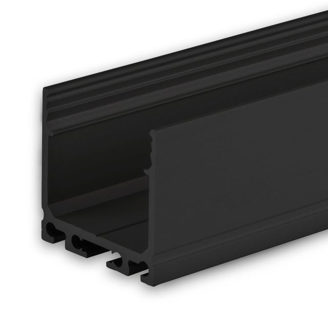 LED Aufbauprofil SURF24 Aluminium schwarz eloxiert RAL 9005, 200cm