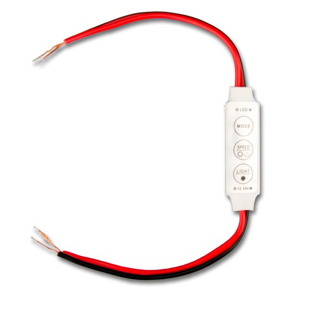 LED Strip mini cable PWM controller, 1 channel, 12-24V DC 3A