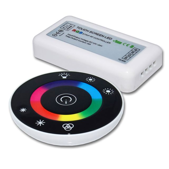 Wireless Touch RGB PWM controller with wireless remote control, round, 12-24V DC 3x4A