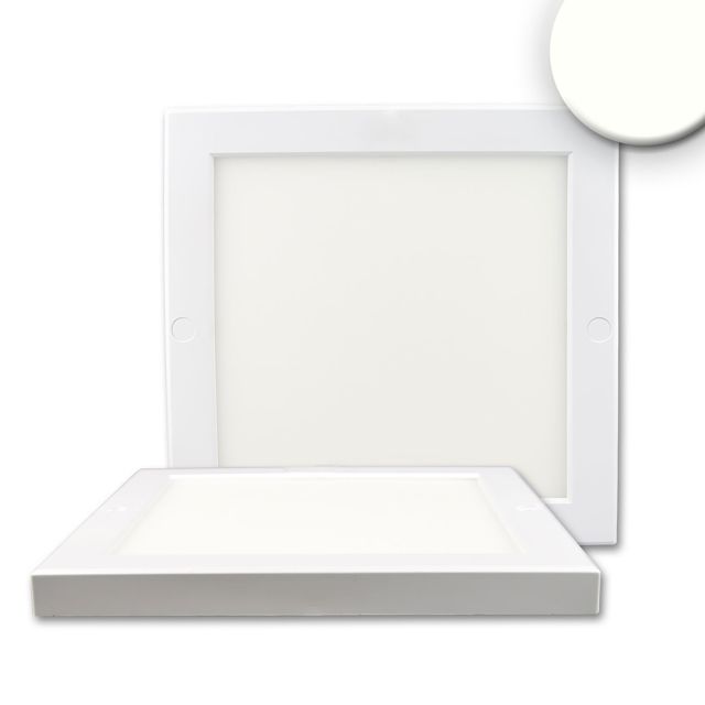 Ceiling light Slim angular, 220x220mm, white, 18W, transformer integrated, neutral white