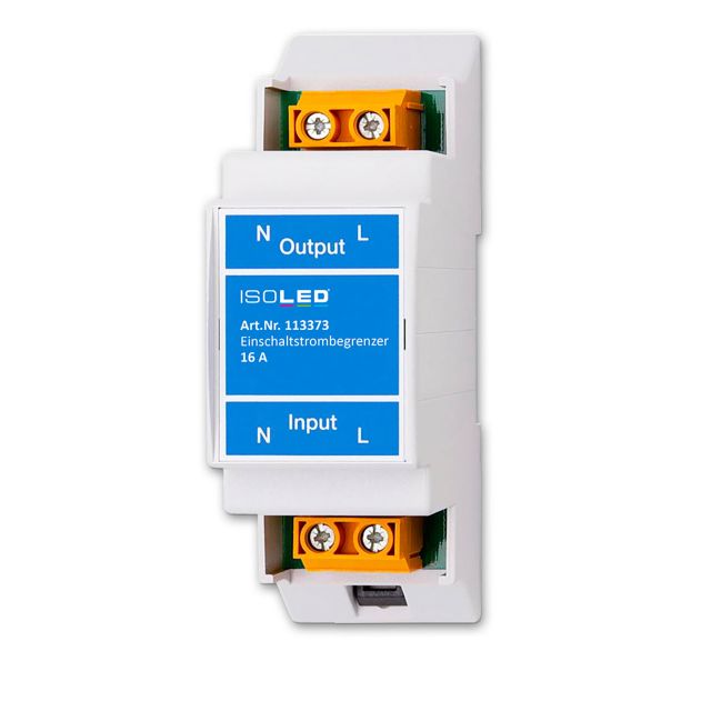 Startup current limiter 16A for capacitive loads, top hat rail mounting