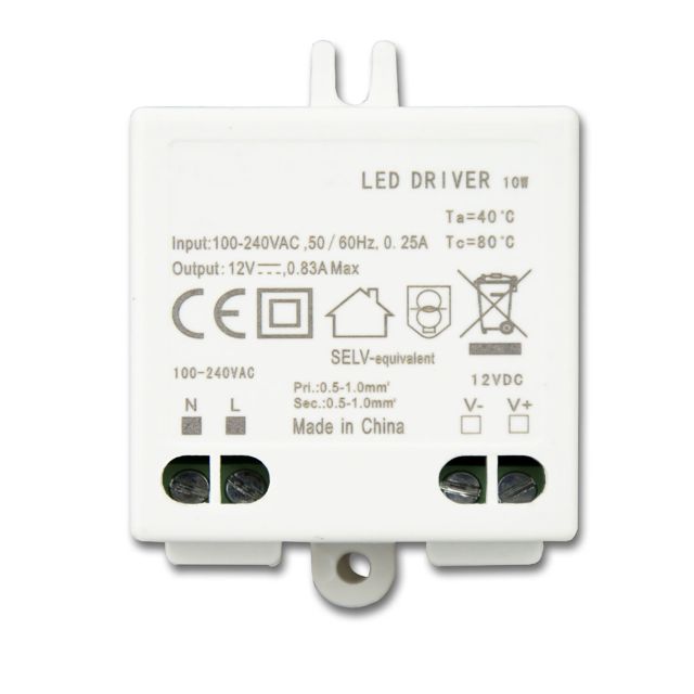 Trasformatore LED 12V/DC, 0-10W, SELV