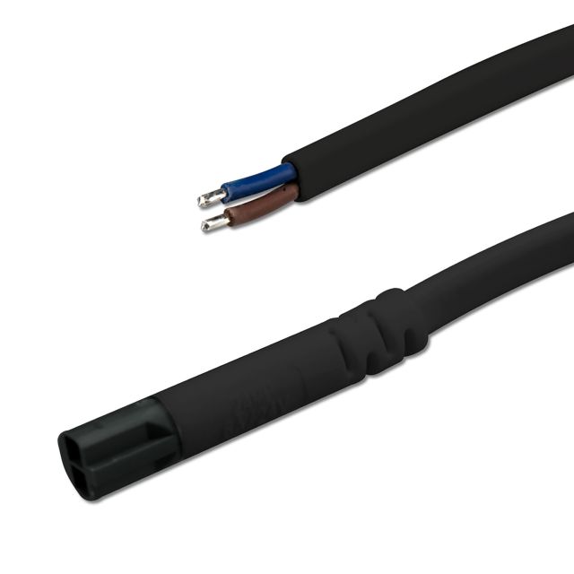 Cavo di connessione Mini-Plug maschio, 1m, 2x0,75, IP54, nero, max. 48V/6A