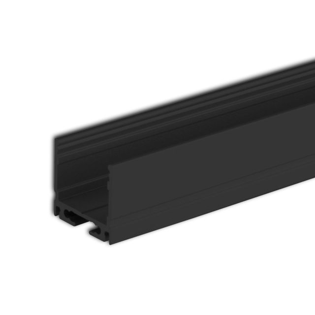Profilo LED montato a superficie SURF16 alluminio anodizzato nero, 200cm