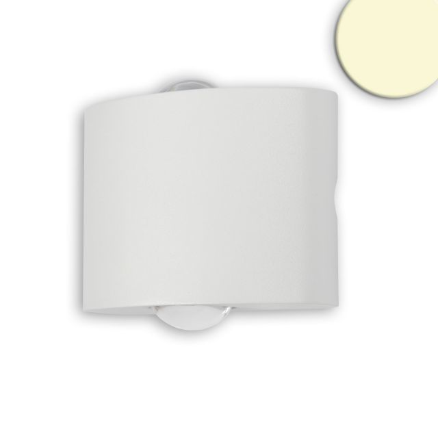 Lampada LED da parete Up&Down 2*2W CREE, IP54, colore bianco sabbiato, luce bianca calda