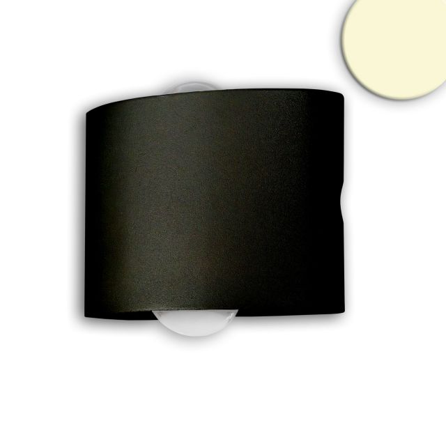 Lampada LED da parete Up&Down 2*2W CREE, IP54, colore nero sabbiato, luce bianca calda