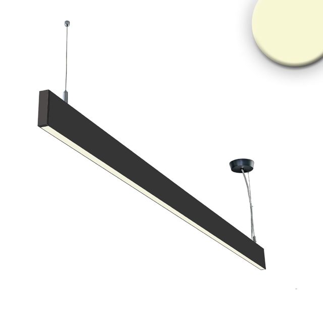 LED Hängeleuchte Linear Up+Down 1200, 40W, prismatisch, linear- u. 90° verbindbar, schwarz, warmweiß