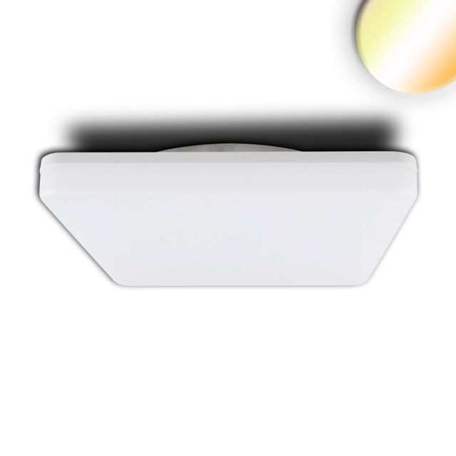 LED ceiling/wall light 24W, white, angular, 328x328mm, IP54, ColorSwitch 3000|4000K