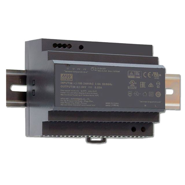 Trasformatore LED montaggio guida DIN MW HDR-150-48, 43,2~55,2V/DC, 0-150W, IP20