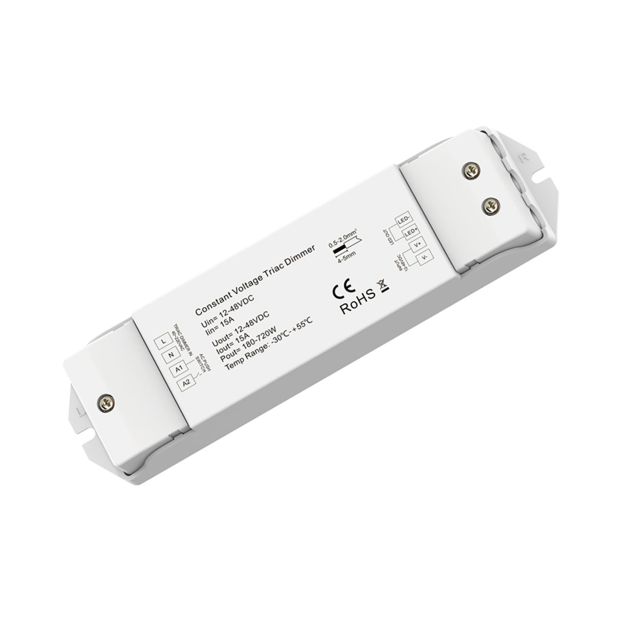 Entrée/sortie de phase (100-220V)/push signal d'entrée vers Variateur PWM, 1 canal, 12-48V DC 15A