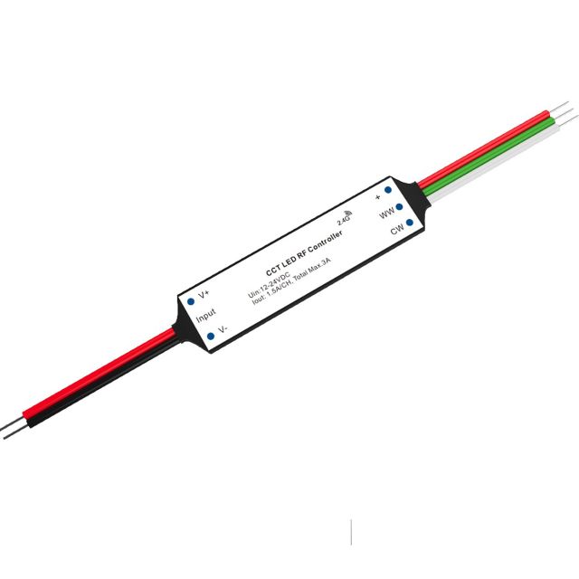 Sys-Pro bianco dinamico RF mesh PWM dimmer mini, 2 canali, 12-24V DC 2x1.5A