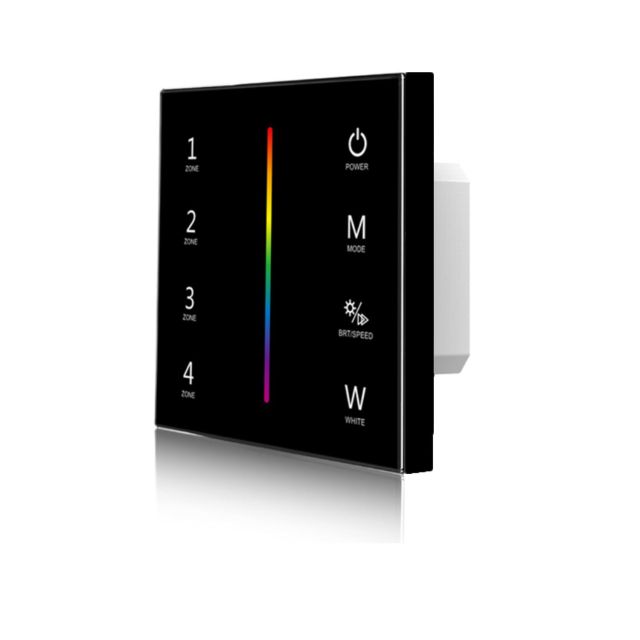 Sys-Pro RGB+W 4 zones built-in remote touch control + DMX output, black, 230V