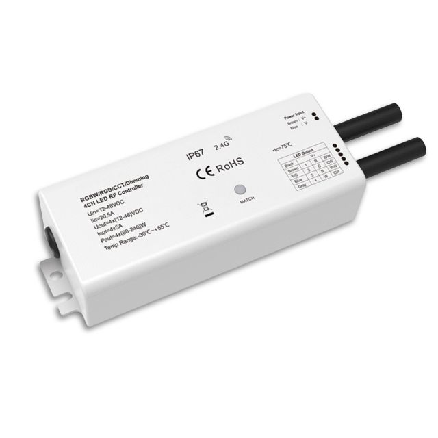 Sys-Pro radio mesh PWM dimmer IP67, 1-4 channel, 12-48V DC 4x5A