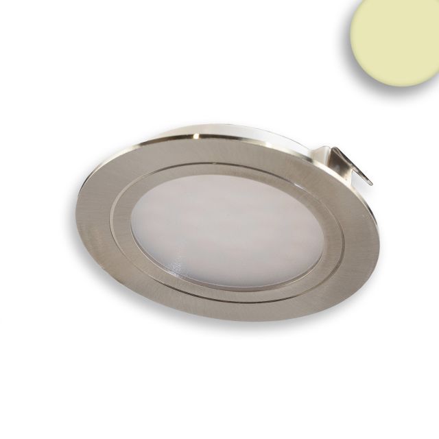 LED furniture spotlight recessed MiniAMP silver, 2W, 24V DC warm white 3000K, dimmable