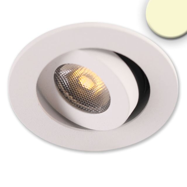 Lampada da incasso LED MiniAMP bianco, 3W, 24V DC, bianco caldo, dimmerabile