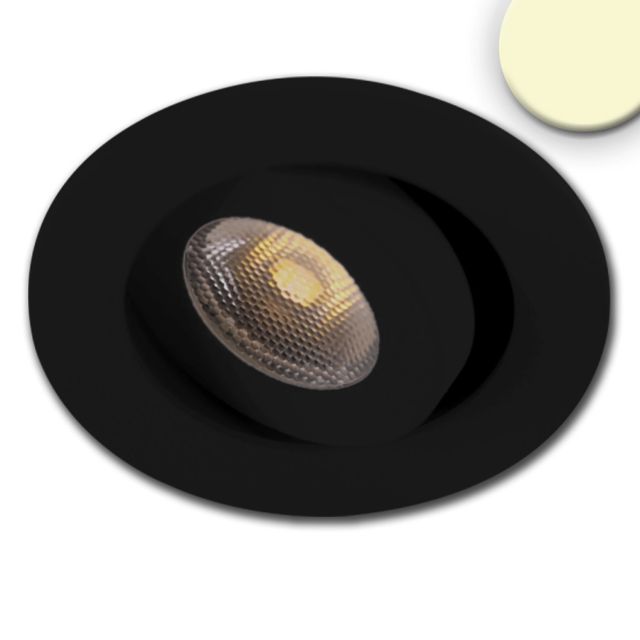 Lampada da incasso LED MiniAMP nero, 3W, 24V DC, bianco caldo, dimmerabile