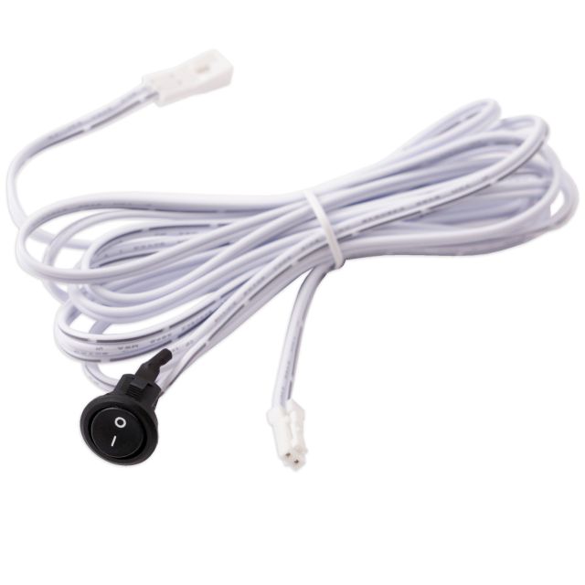 Interruttore Integrato MiniAmp on/off, 30cm-200cm, 2 poli, bianco, max. 5A