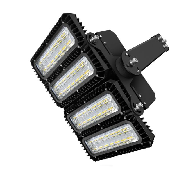 Projecteurs led terrains de sport 450W, 130x25°, 2 modules (points lumineux), dim 1-10V, 4000K, IP66