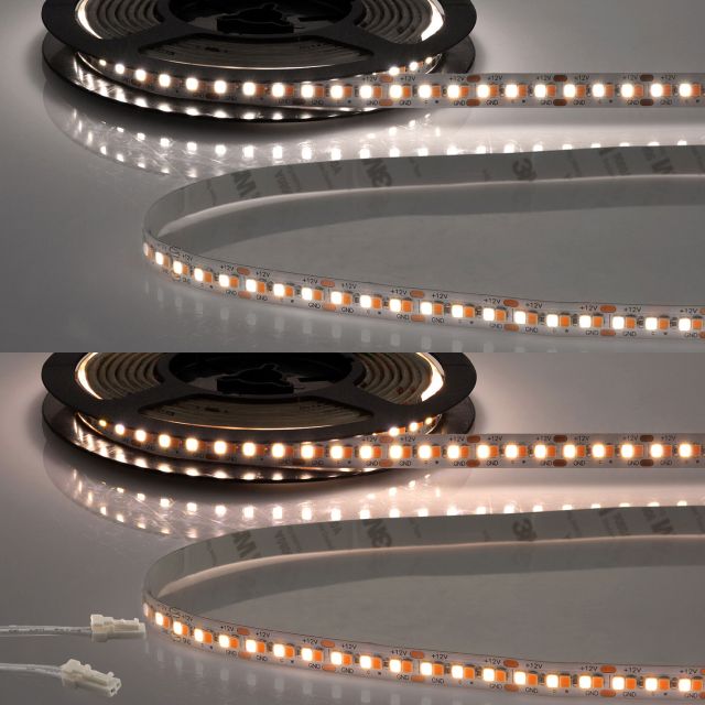 LED CRI919/940 MiniAMP CCT Strip, 12V DC, 15W, IP20, 250cm, 2 poli, cavo con spina, 240 LED/m