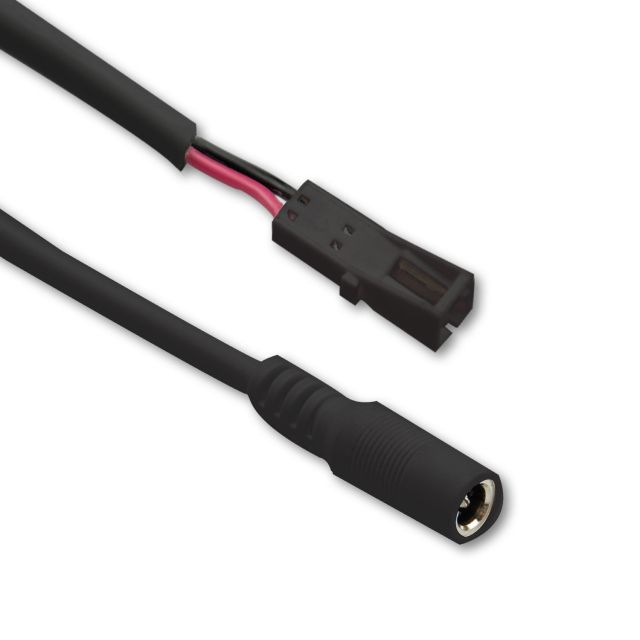 Adapter round plug female to MiniAmp female socket, 10cm, black