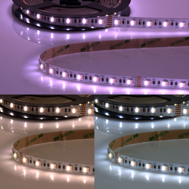 LED SIL RGB+WW+KW CCT Flexband, 24V DC, 19W, IP20, 5in1 Chip, 5m Rolle, 60 LED/m