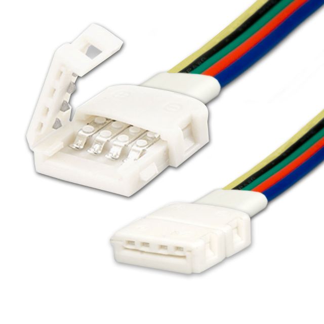 Clip-Verbinder mit Kabel (max. 5A) C1512 für 5-pol. IP20 Flexstripes mit Breite 12mm, Pitch >12mm