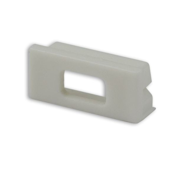 Tappo terminale EC76W bianco per profilo PURE14 S con cavo passante, 1 pz.