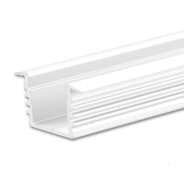 Profilé encastré LED DIVE12 aluminium blanc RAL 9010, 200cm