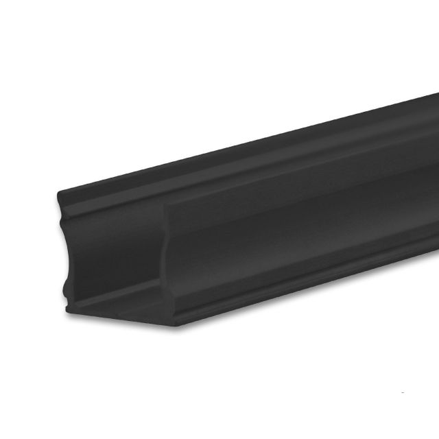 Profilé en applique LED PURE12 S aluminium noir RAL9005, 200cm