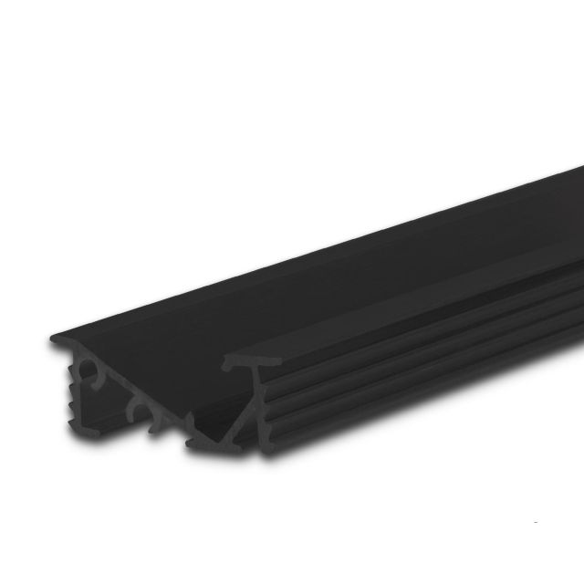 LED profile recessed FURNIT6 D aluminum black RAL 9005, 200cm