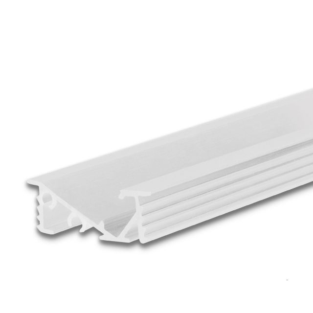 LED profile recessed FURNIT6 D aluminum white RAL 9003, 200cm
