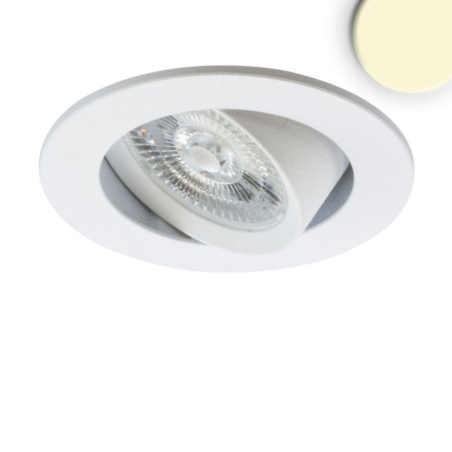 LED recessed luminaire Slim68 MiniAMP white, round, 8W, 24V DC, warm white, dimmable