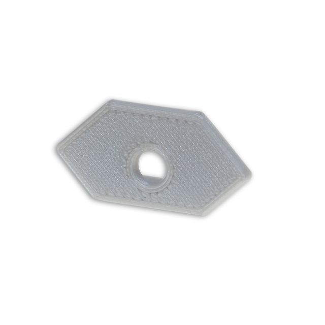 Tappo terminale E205 per profilo per piastrelle LED angolo esterno, con cavo passante, 1 pz.