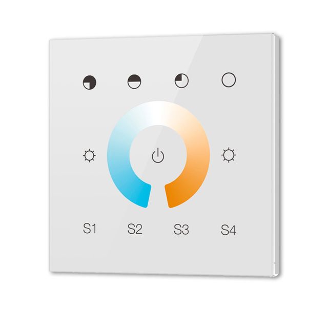 DALI DT8 CCT 1 group recessed touch master controller, white, 230V AC or DALI bus voltage